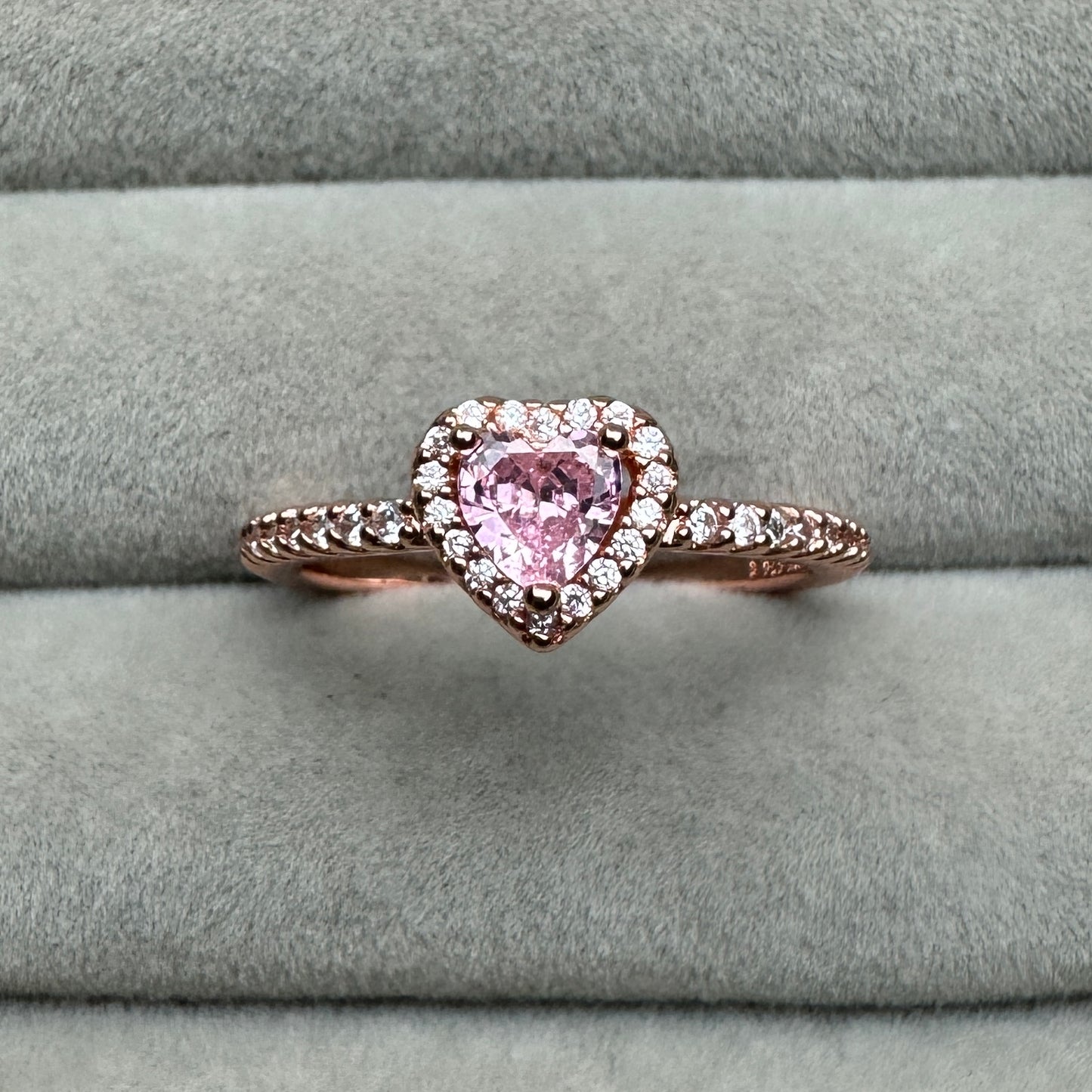 Anillo Corazón Oro Rosa Nivelado Brillante