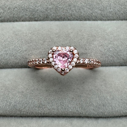 Anillo Corazón Oro Rosa Nivelado Brillante