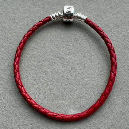 Brazalete De Cuero Rojo