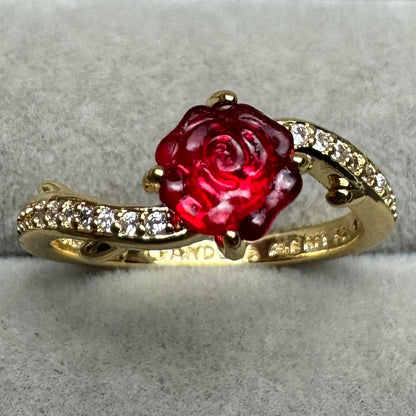 Anillo Rosa Encantada La Bella Y La Bestia Disney