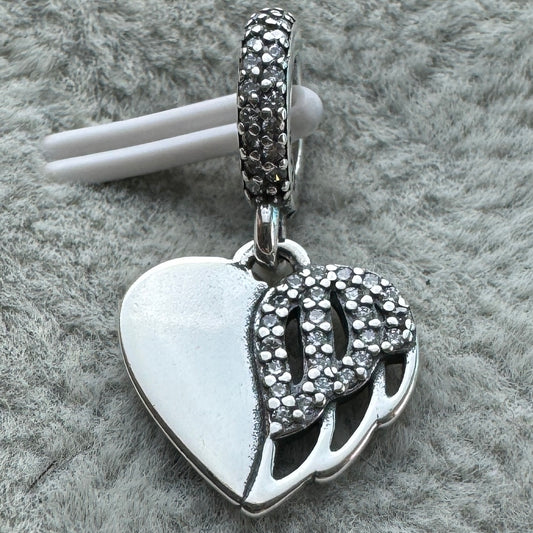 Charm Colgante Corazón Alas De Ángel