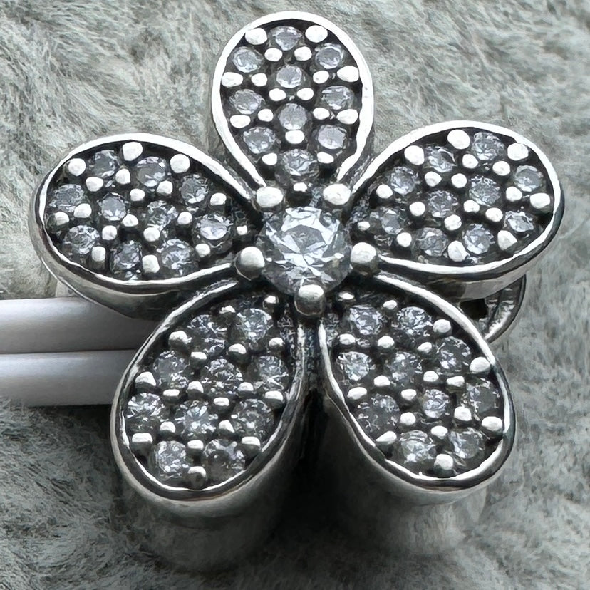 Charm Flor Brillante Transparente