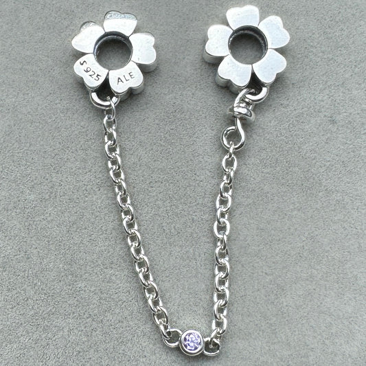 Cadena De Seguridad Flores Y Zirconia