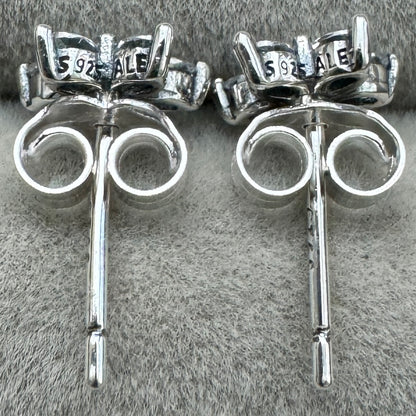 Aretes De Botón De Copo De Nieve Brillante