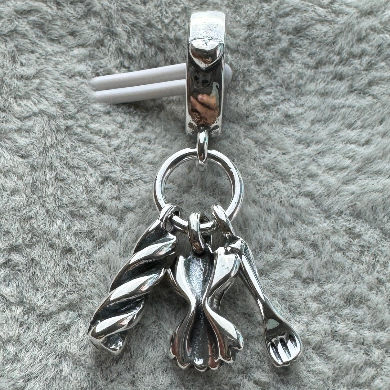 Charm Colgante Triple Pasta Y Tenedor