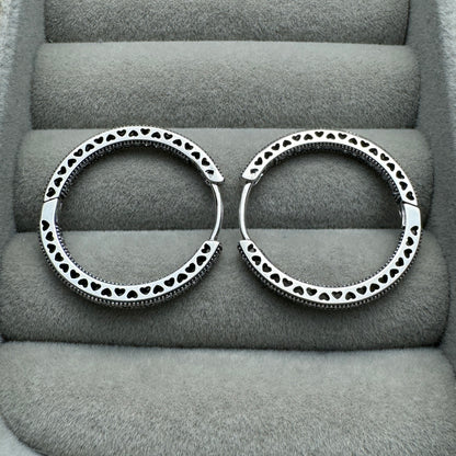 Aretes Corazones Lateral Brillantes