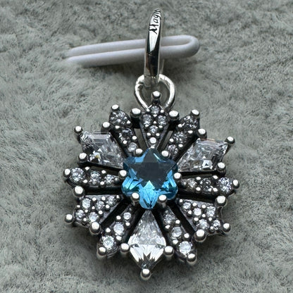 Charm Colgante Copo De Nieve Brillante Azul Frozen Disney