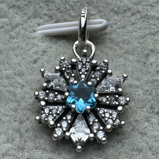 Charm Colgante Copo De Nieve Brillante Azul Frozen Disney