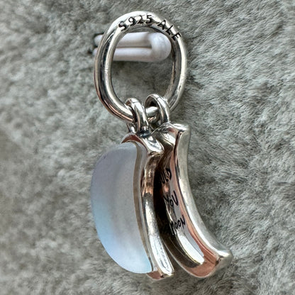 Charm Colgante Doble Luna Creciente