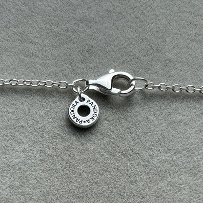 Collar y Pendiente Círculo Doble Brillante 45 cm (Ajustable A 42.5 y 40 cm)