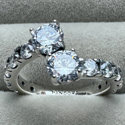 Anillo Alianza Brillante Pandora Vista Mirando Hacia Adentro