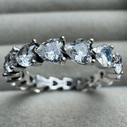 Anillo Alianza Corazones Transparentes Pandora Vista Desde Arriba