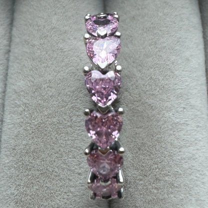 Anillo Alianza De Corazones Rosas Pandora Vista Desde Atrás