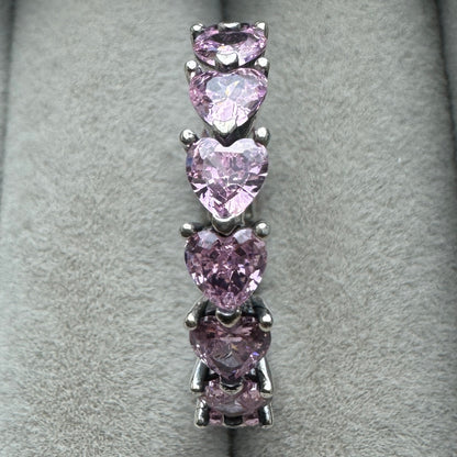 Anillo Alianza De Corazones Rosas Pandora Vista Frontal