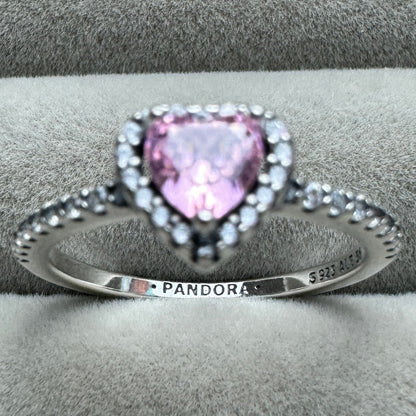 Anillo Corazón Nivelado Rosa Brillante Vista Desde Arriba