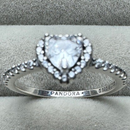 Anillo Corazón Nivelado Brillante Pandora Vista Desde Arriba