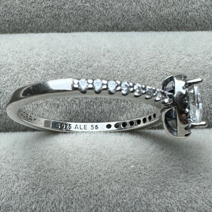 Anillo Corazón Nivelado Brillante Pandora Vista Lateral