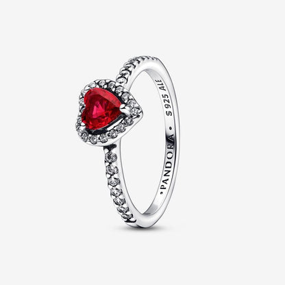 Anillo Corazón Nivelado Rojo Brillante Pandora
