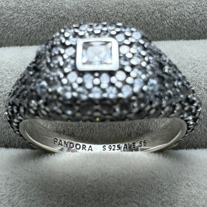 Anillo Cuadrado Brillante Pandora Vista Desde Arriba