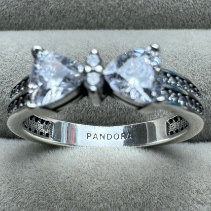 Anillo Moño Doble Fila Pavé Pandora Vista Desde Adentro