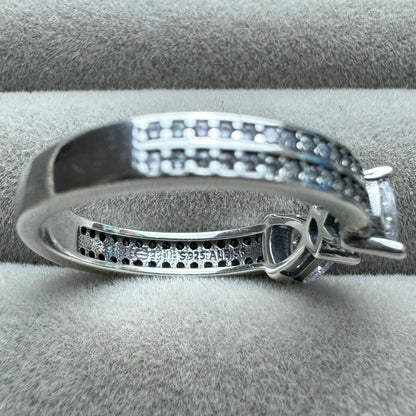 Anillo Moño Doble Fila Pavé Pandora Vista Desde Adentro Del Lateral