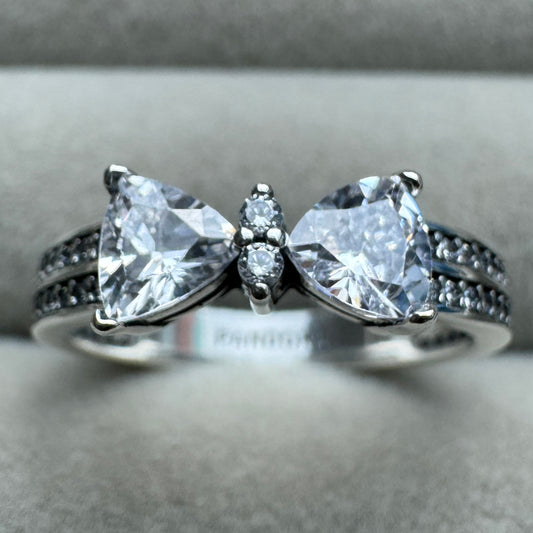 Anillo Moño Doble Fila Pavé Pandora Vista Frontal