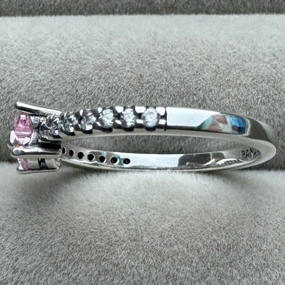 Anillo Moño Rosa Brillante Pandora Vista Del Costado