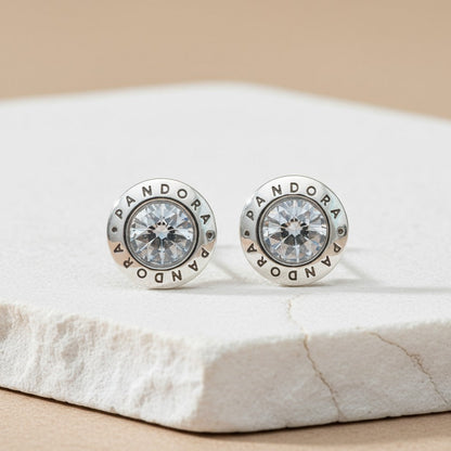 Aretes Logotipo Brillante Transparente