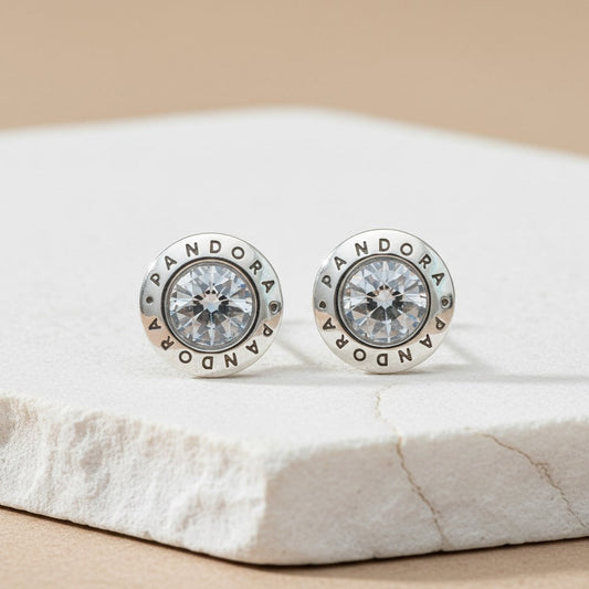 Aretes Logotipo Brillante Transparente