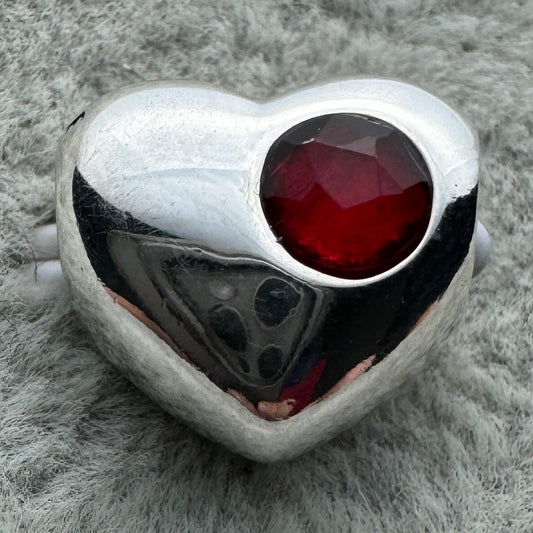 Charm Corazón Zirconia Rojo Bajito