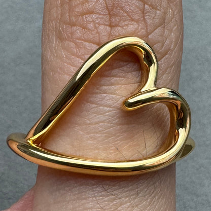 Anillo Forma De Corazón Dorado