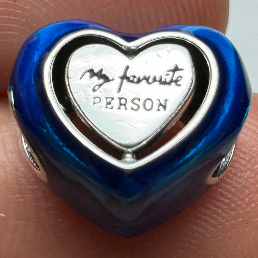 Charm Corazón Azul Giratorio