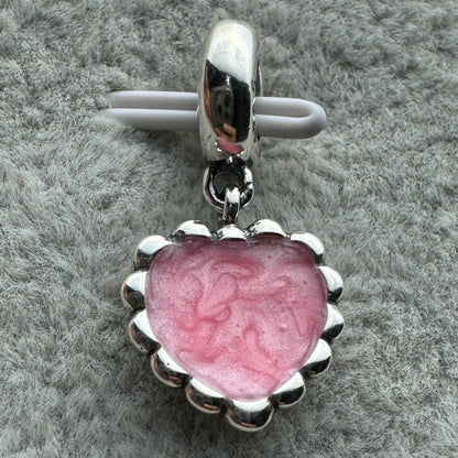 Charm Colgante Corazón Rosa