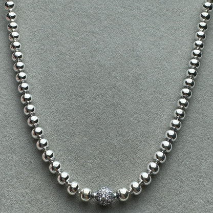 Collar Bolitas Y Pavé 45 cm