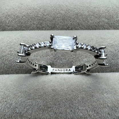 Anillo Rectángulos Pavé