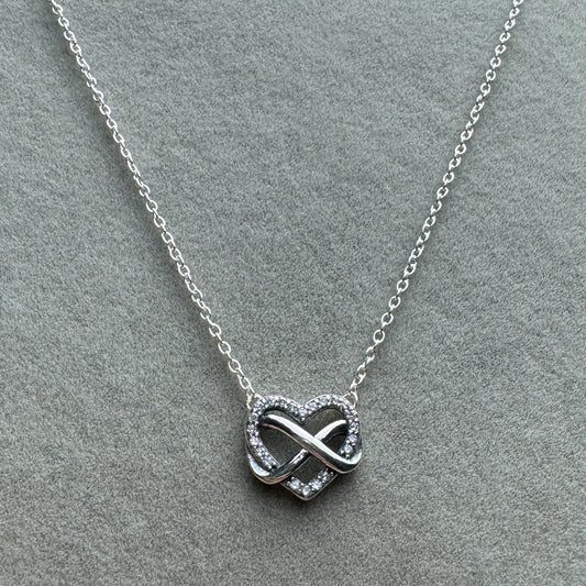 Collar Corazón Infinito 50 cm (Ajustable A 47 Y 44 cm)