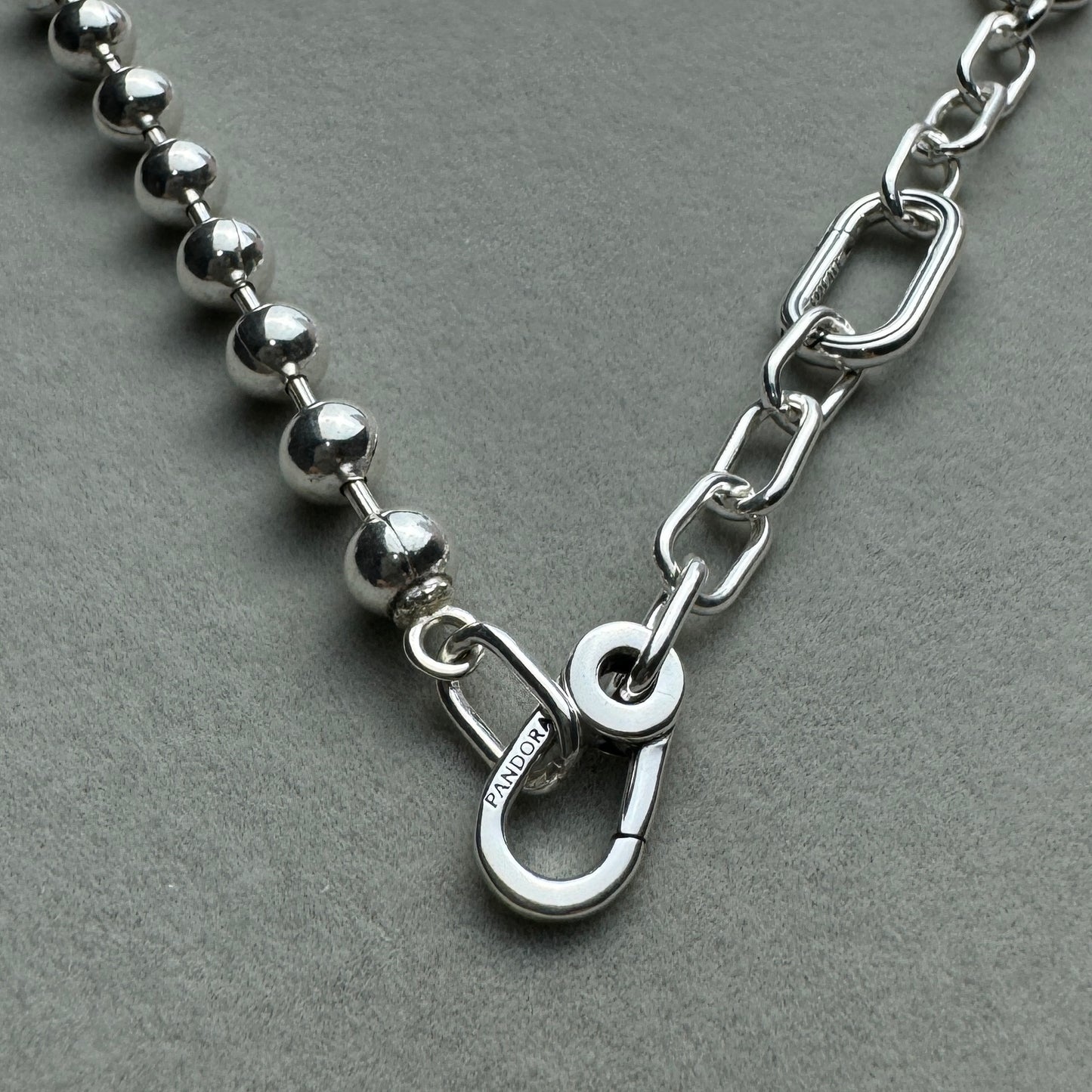 Collar Bolitas Y Eslabones 45 cm