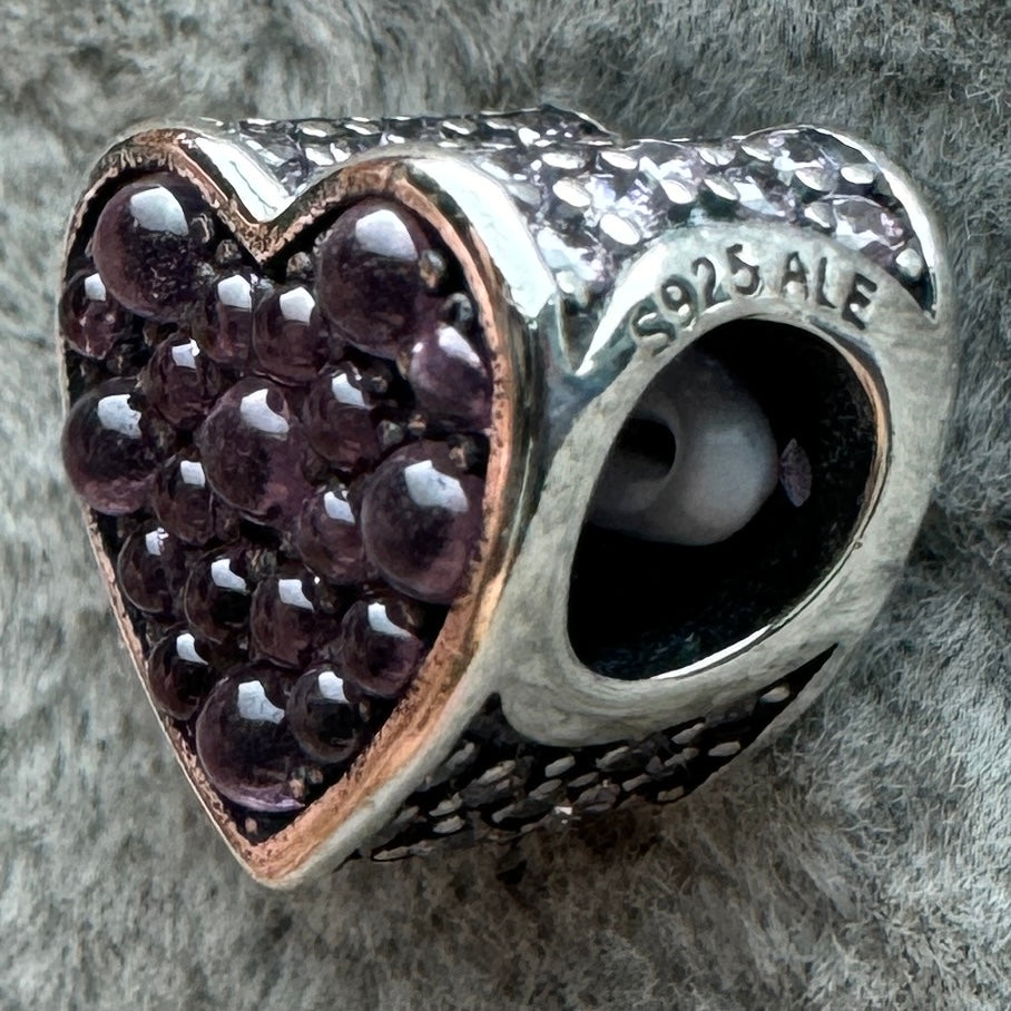 Charm Corazón Pavé Rosa