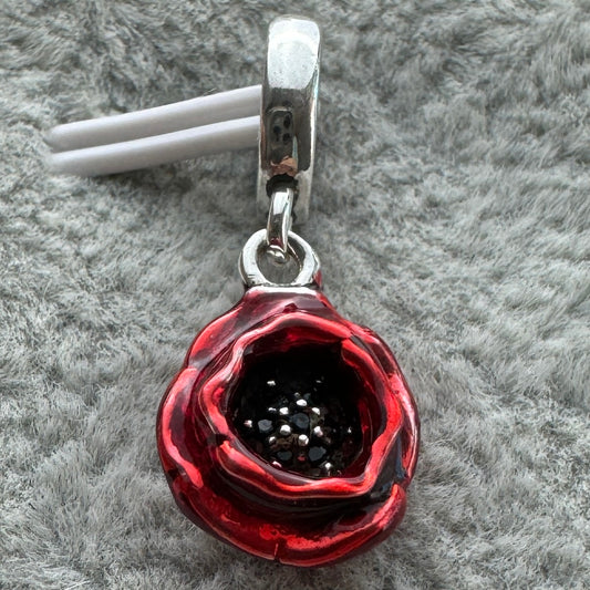 Charm Colgante Flor Roja