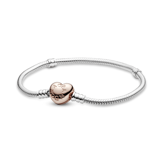 Brazalete Flexible Corazón Oro Rosa
