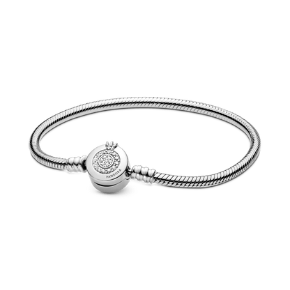 Brazalete Flexible Cierre Corona Redondo Pandora