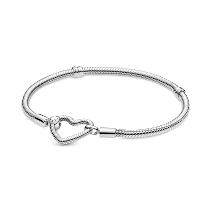 Brazalete Flexible Cierre De Corazón Largo Pandora