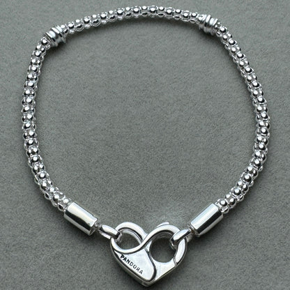 Brazalete Flexible Delgado Corazón Pandora Vista Frontal