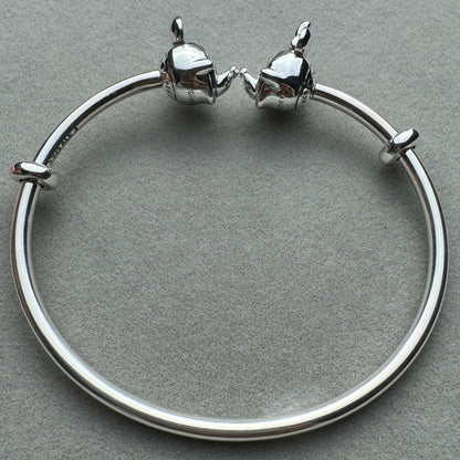 Brazalete Rígido Mickey Y Minnie Disney Pandora Vista Desde Atrás