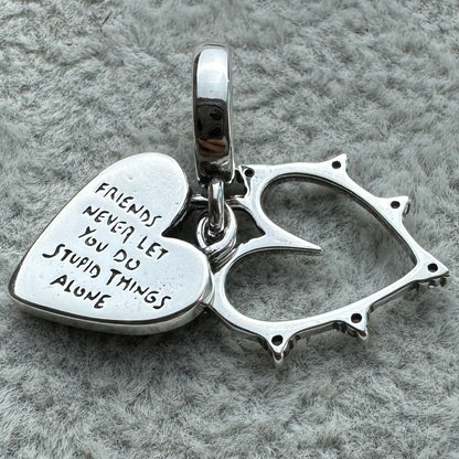 Charm Colgante Doble Corazón Opalescente