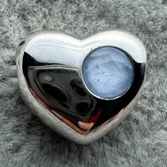 Charm Corazón Zirconia Azul Cielo