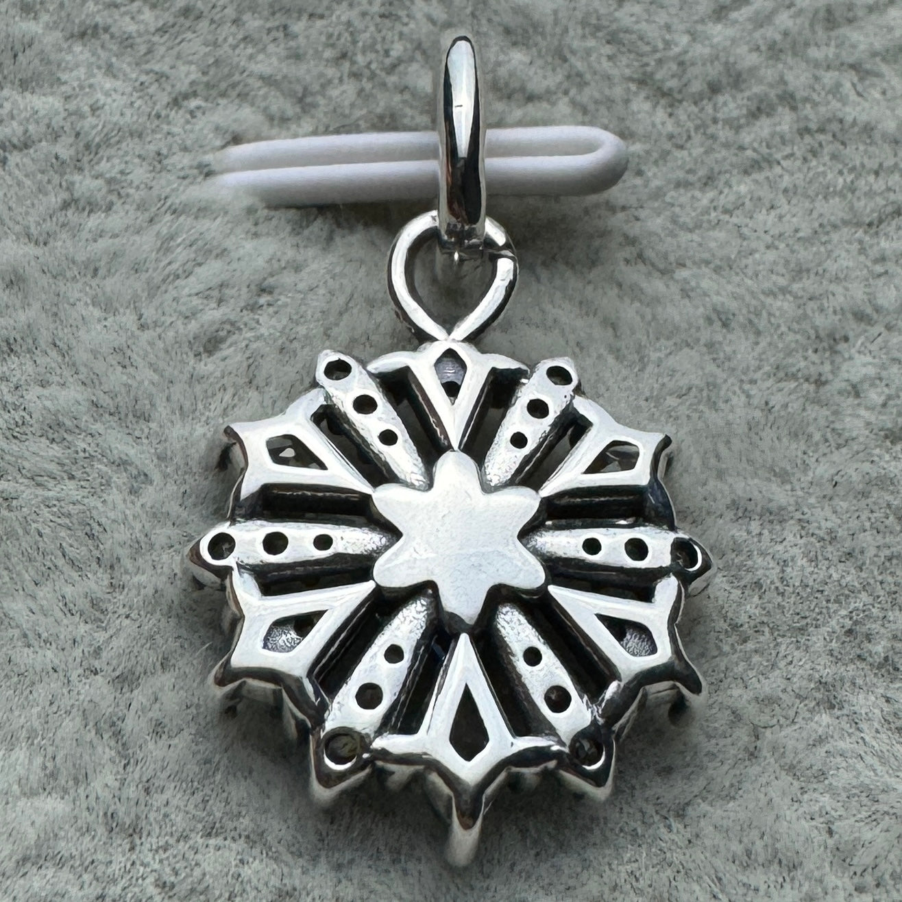 Charm Colgante Copo De Nieve Brillante Azul Frozen Disney