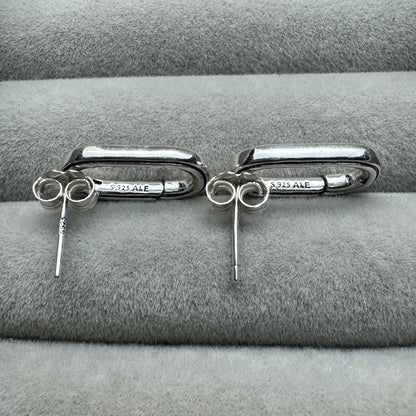 Aretes De Botón Eslabón Con Apertura