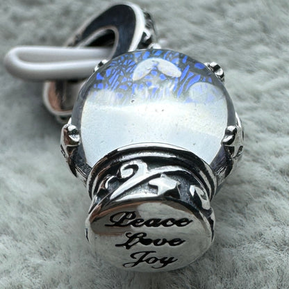 Charm Colgante Copo De Nieve Brillante De Cristal De Murano