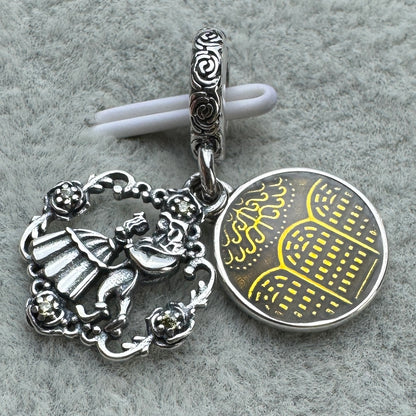 Charm Colgante Doble La Bella y La Bestia Disney